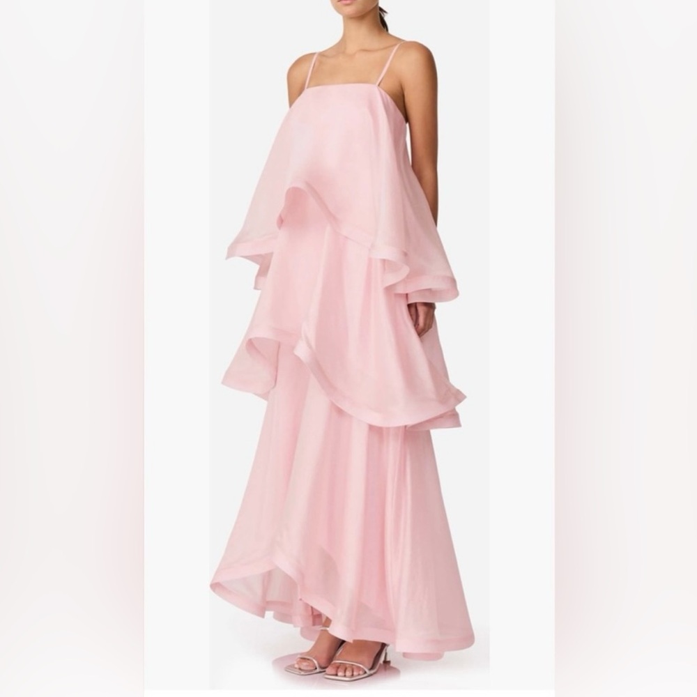 Tilly Tiered Maxi Dress in Pink | Size L | NWOT